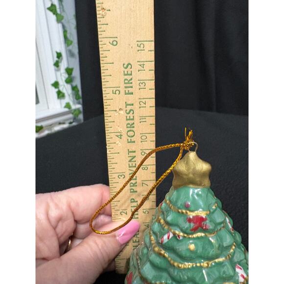 Vintage Animated Music Box Christmas Tree with Train Ornament - Picture 3 of 3